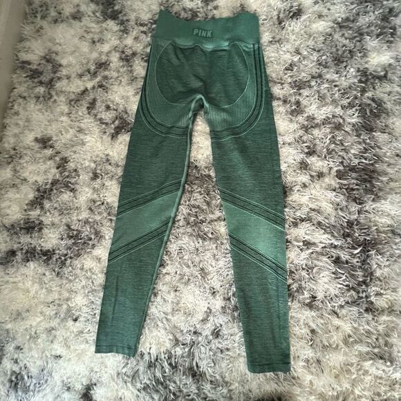 PINK by Victoria’s Secret Green Seamless Workout Leggings - Picture 5 of 8
